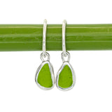 Green Sea Glass Hoops