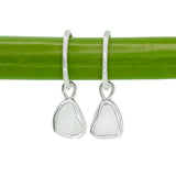White Sea Glass Hoops