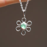 Sea Glass Flower Necklace