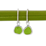 Green Sea Glass Hoops