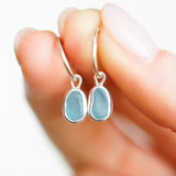 Blue Sea Glass Hoops