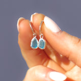 Blue Sea Glass Hoops