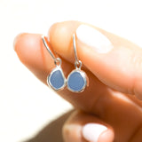 Blue Sea Glass Hoops