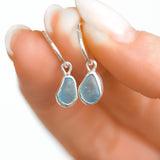 Blue Sea Glass Hoops