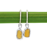 Orange/Yellow Sea Glass Hoops
