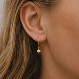 Petite Pearl Hoops - Gold Vermeil