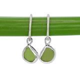 Green Sea Glass Hoops