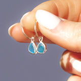 Blue Sea Glass Hoops