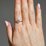 Lilac Sea Glass, Gold Vermeil - Size Q