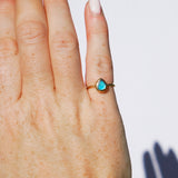 Blue Sea Glass, Gold Vermeil - Size I (i)