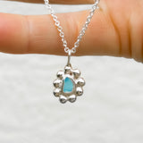 Blue Sea Glass Sun Necklace