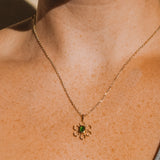 Sea Glass Flower Necklace -  Gold Vermeil