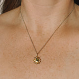 Sea Glass Sun Necklace - Gold Vermeil