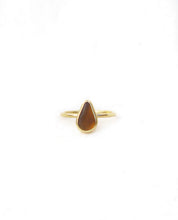 Load image into Gallery viewer, Amber Sea Glass, Gold Vermeil - Size N
