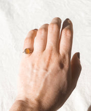 Load image into Gallery viewer, Amber Sea Glass, Gold Vermeil - Size i 1/2
