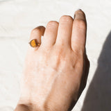 Amber Sea Glass, Gold Vermeil - Size I (i)