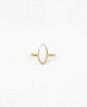 Load image into Gallery viewer, White Opal Ring, Gold Vermeil - Size N

